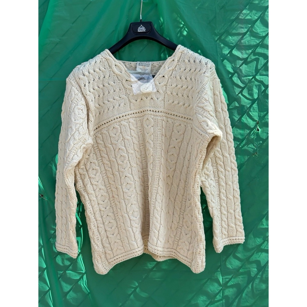 Kilronan Merino Wool Sweater Womens Cream Cable Knit Ireland